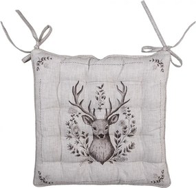 Béžový podsedák s výplňou s jeleňami Gentle Wilderness - 40*40*4 cm