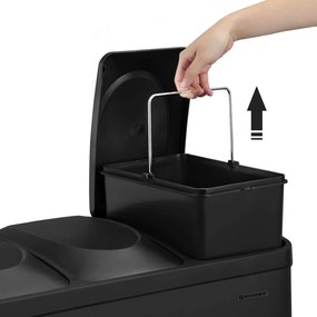 Koš na tříděný odpad Galipa 3x15 l černý