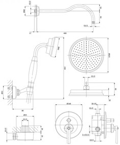 Omnires ARMANCE SYSAM10CR podomietkový sprchový set, chróm - Omnires