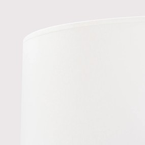 Stojacia lampa Natt, 1x biele textilné tienidlo, drevo