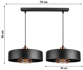 Luster na lanku VEST 2xE27/60W/230V