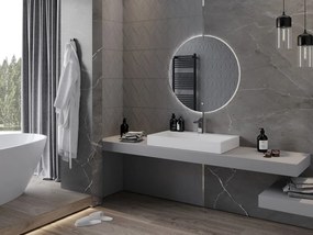 Mexen Erg, okrúhle LED podsvietené kúpeľňové zrkadlo 80 cm, 6000K, vykurovacia podložka proti zahmlievaniu, 9823-080-080-611-00