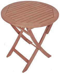 Záhradný skladací stôl z eukalyptového dreva Garden Pleasure Stockholm, ⌀ 70 cm