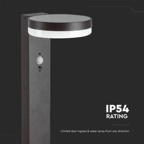 LED Solárna lampa so senzorom LED/2W/3,7V IP54 3000K zaokrúhlený čierna