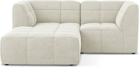 Béžová rohová pohovka z textílie buklé (ľavý roh/s leňoškou) Aloha – Makamii