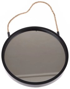 Plastové závesné zrkadlo Embellir čierna, pr. 25 cm, pr. 25 cm