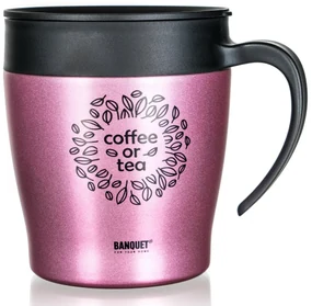 Banquet Termohrnček cestovný TAZZA 330 ml, ružová