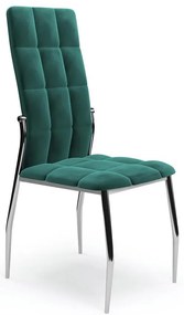 Stolička K416 velvet/kov tmavá zelená 43x54x101