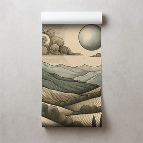 Tapeta horská krajina v retro štýle