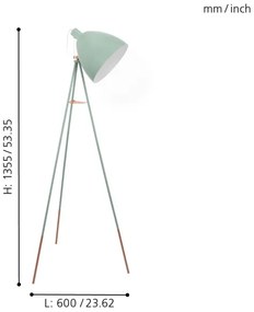 Eglo 49342 - Stojacia lampa DUNDEE 1xE27/60W/230V