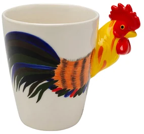 Funny Rooster dekoračná šálka viacfarebná