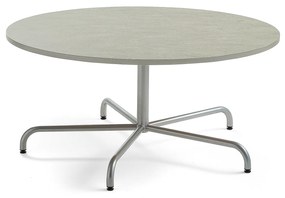 Stôl PLURAL, Ø1300x600 mm, linoleum - šedá, strieborná