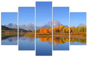 Obraz na plátně pětidílný Krajina Jezero Příroda - 150x100 cm