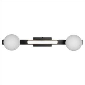 Nástenné svietidlo Magnet1, 2x biele sklenené tienidlo + 1x LED 13W, b