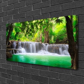 Obraz Canvas Vodopád jazero les príroda 120x60 cm