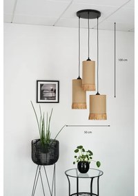 Brilagi - Luster na lanku WINNETOU TUBES 3xE27/15W/230V hnedá/čierna