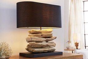 Stolná lampa z naplaveného dreva Riverine II čierna
