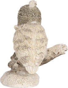 Béžová antik dekorácia vtáčik na vetvičke - 7*6*8 cm