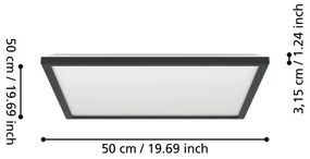 Eglo 901444- LED Kúpeľňové stropné svietidlo ROVITO 17W/230V 50x50 cm IP44 čierna
