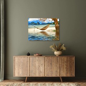 Sklenený obraz - Relax na pláži (70x50 cm)