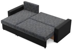 Rohová rozkladacia sedacia súprava LUNA Sivá/čierna I