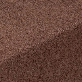 Napínacia plachta na posteľ froté EXCLUSIVE tmavo hnedá sada 2 ks 90 x 200 cm