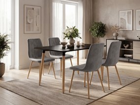 Sivá zamatová stolička LAVA PEWTER GREY