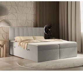 Svetlosivá boxspring posteľ s úložným priestorom 140x200 cm Novento – Maison de Rêve