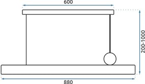 Toolight - LED stropná lampa APP969-1CP, hnedá-čierna mriežka, OSW-07002
