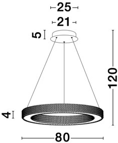 LED luster Fiore 80 zlaté