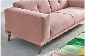 Ružová pohovka s podnožkou Bobochic Paris Luna