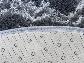 TZ Tmavosivý okrúhly vzorovaný koberec shaggy Decor Latern Rozmer: 120 cm