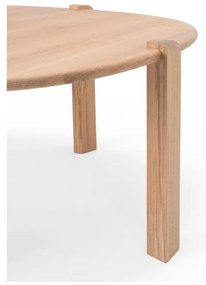 Okrúhly konferenčný stolík z dubového dreva v prírodnej farbe ø 100 cm Kulin – Gazzda