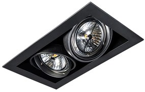 Sada 6 zapustených bodových svetiel čiernych AR111 nastaviteľných 2-svetlo - Oneon