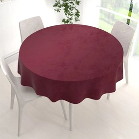 Biante Veľký zamatový okrúhly obrus Velvet Premium SVP-010 Tmavo vínový Ø 190 cm