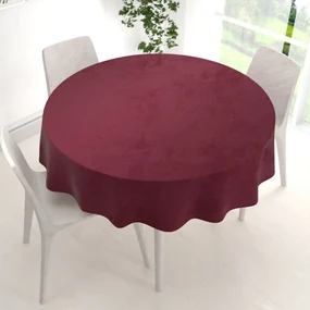 Biante Veľký zamatový okrúhly obrus Velvet Premium SVP-010 Tmavo vínový Ø 270 cm