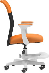 Detská stolička Neoseat MONKEY WHITE s podnožou — látka, biela / oranžová