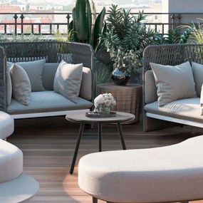 Konferenčný stolík Berea - v40 x Ø50 cm - Čierna