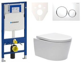 Cenovo zvýhodnený závesný WC set Geberit do ľahkých stien / predstenová montáž + WC SAT Brevis SIKOGES3W4