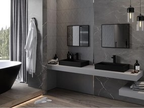 Mexen Loft kúpeľňové obdĺžnikové zrkadlo 60 x 50 cm, čierny rám - 9852-060-050-000-70