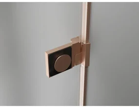 Mexen Lunar-B L pravostranný výklopný sprchový kút 75 x 70 cm, číre sklo, medená matná, 832L-075-070-65-00-P