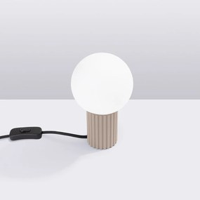 Taupe stolová lampa so skleneným tienidlom (výška 19 cm) Orbital – Sollux
