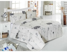 Set sivej prešívanej prikrývky na dvojlôžko a 2 obliečok na vankúš Efil – Mijolnir