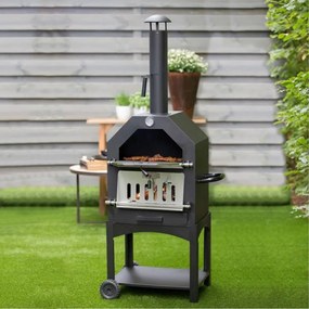 Multifunkčný záhradný gril, udiareň, pizza pec ITALIA