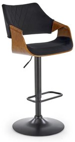 H124 bar stool, black / walnut