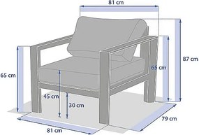 DEOKORK Hliníkové kreslo VANCOUVER (antracit)