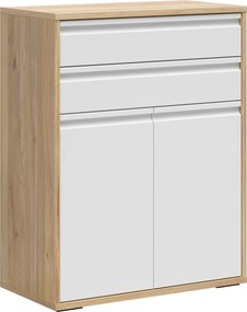 XXXLutz KOMODA, biela, farba duba, 80/100/41 cm Carryhome - Komody - 002427031608