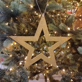 DECOLED Zlatá hviezda, dutá, 40 cm