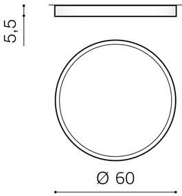 Moderné LED stropné svietidlo Monza II R 60 4000K čierne - výpredaj
