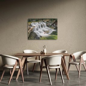 Sklenený obraz vodopádov (70x50 cm)